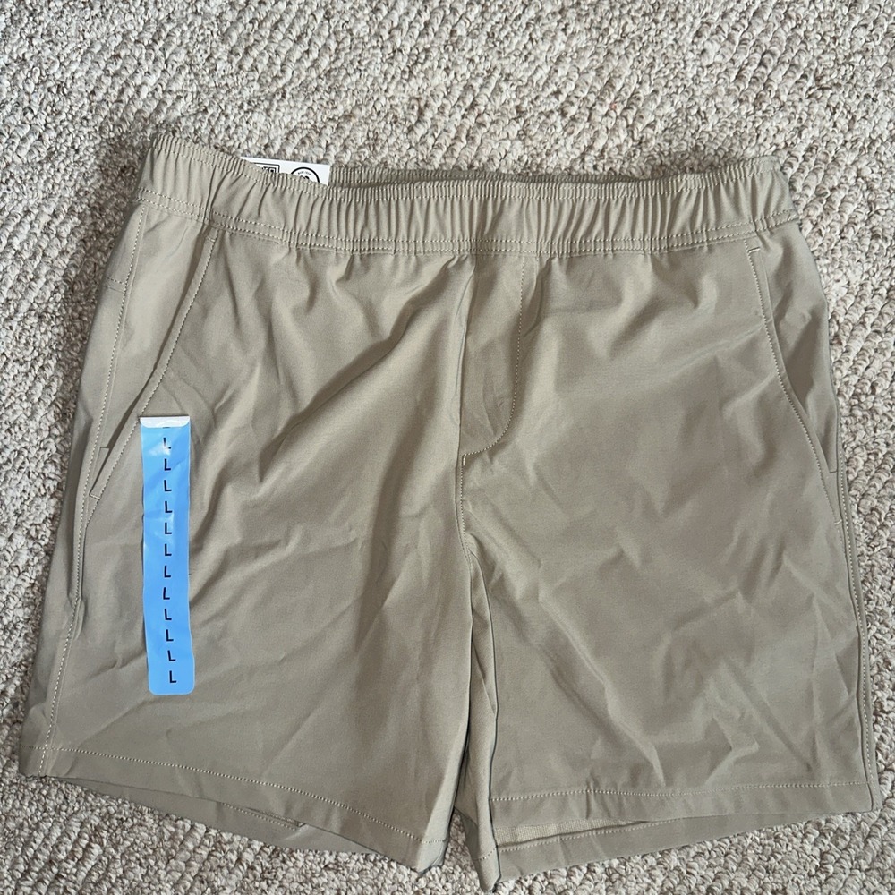Member's Mark Men's Draw-cord Pockets Tech Pull On Short Beige Large New